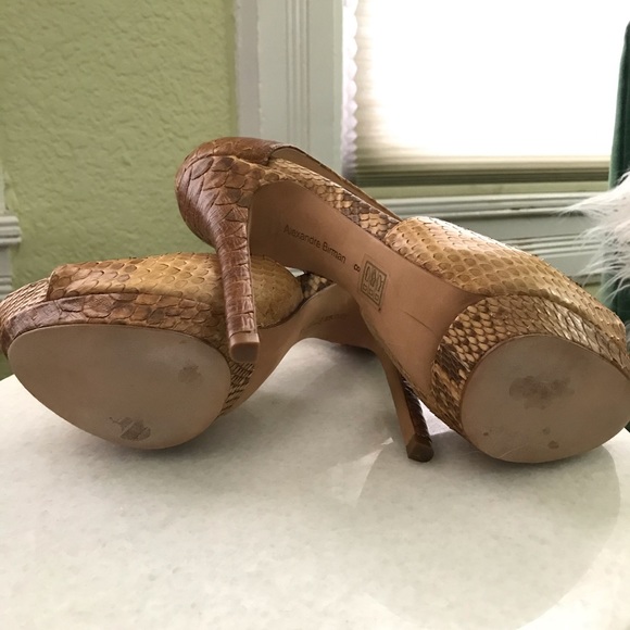 Alexandre Birman Python Peep Toe Sandals - Picture 10 of 15